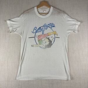Vintage Betty Boop 1983 Aerobics Yoga Boop Paper Thin Medium Shirt